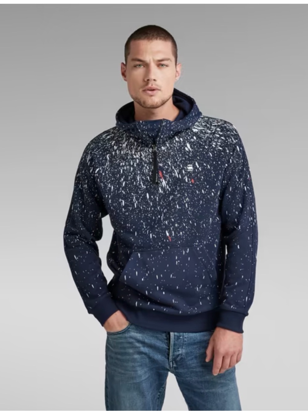 ⭐️NWT G-Star Raw Cadet Strett Splatter Hooded Sweater⭐️